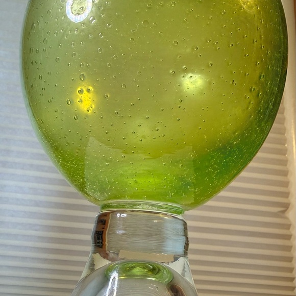 vintage Grgreen bubble glass vase likely
